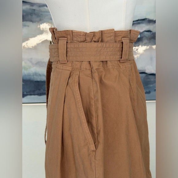 NWT Banana Republic Tan Belted Paper Bag Midi Skirt Size-6Tall - Picture 13 of 16